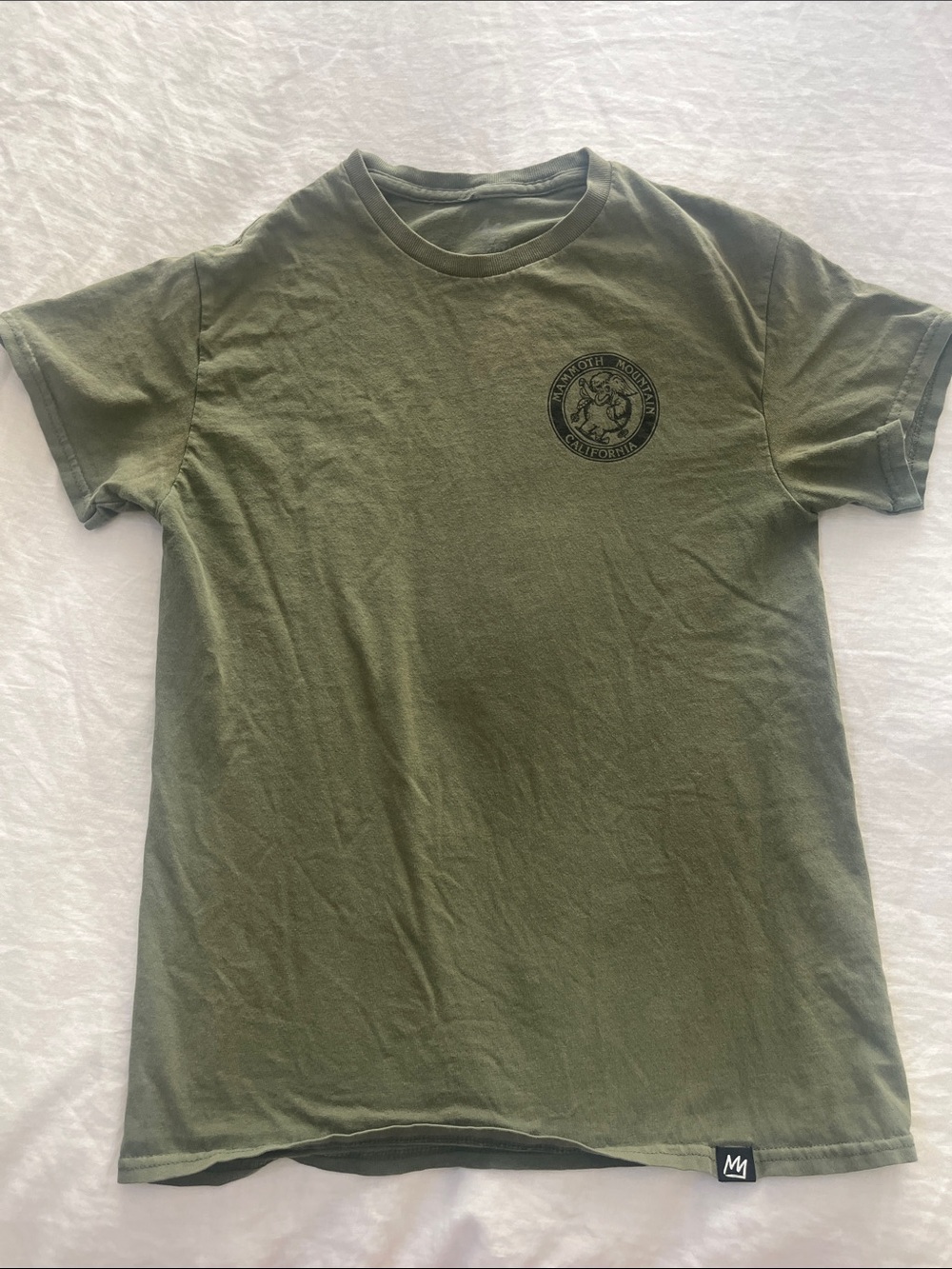 Mammoth Mountain Adult Small T army green skiing